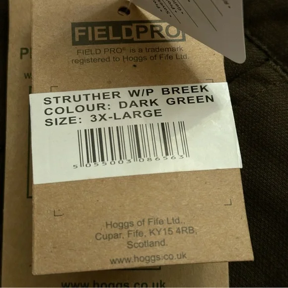 Hoggs of Fife Trousers Mens 3XL Struther Waterproof Breeks Hunting Brown NEW - Picture 8 of 8